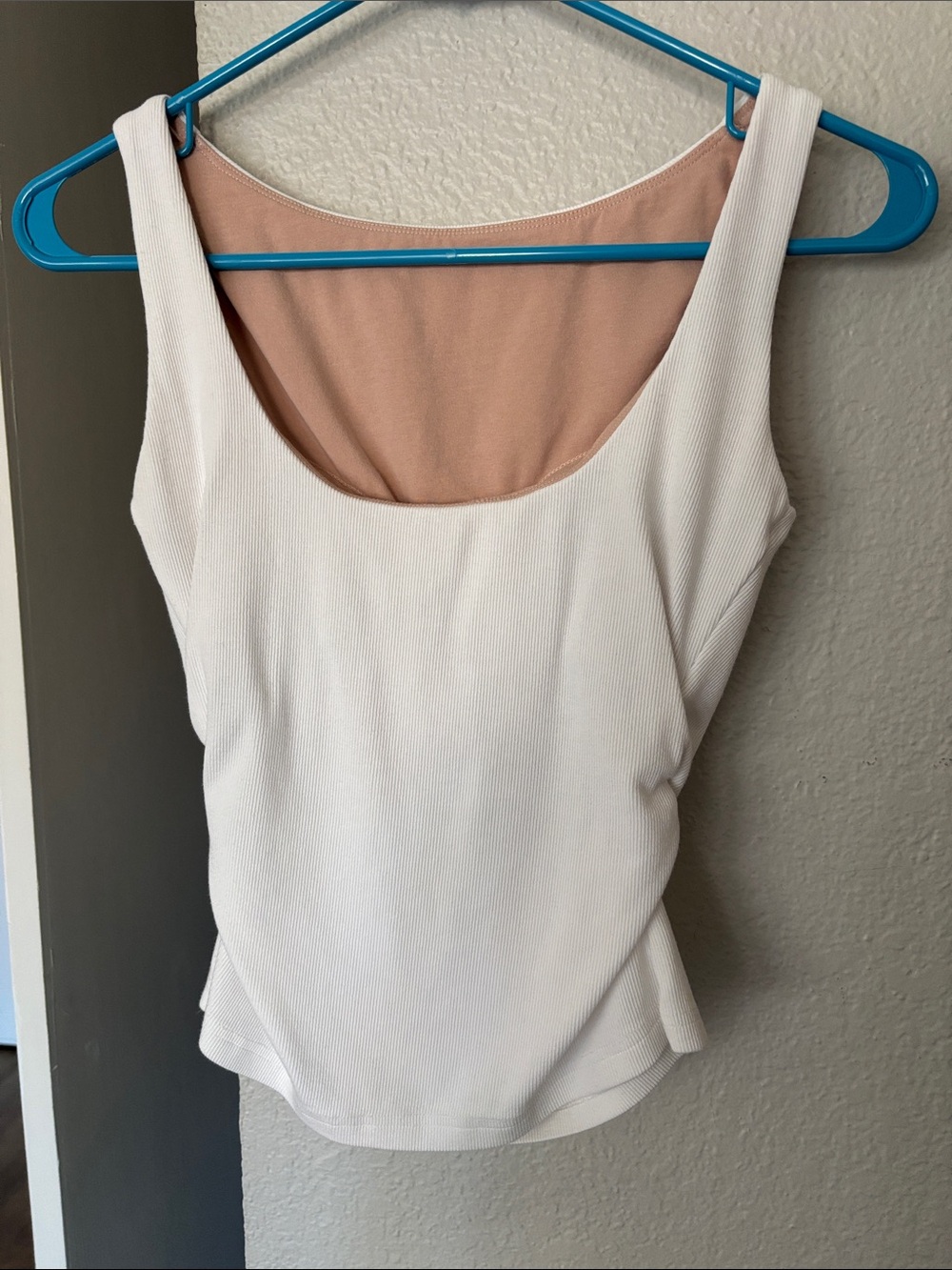 OGL Cream Ribbed Scoop-Back Tank - Picture 2 of 3